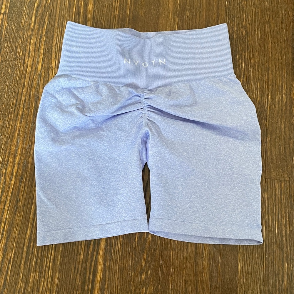NVGTN Periwinkle Scrunch Seamless Shorts
